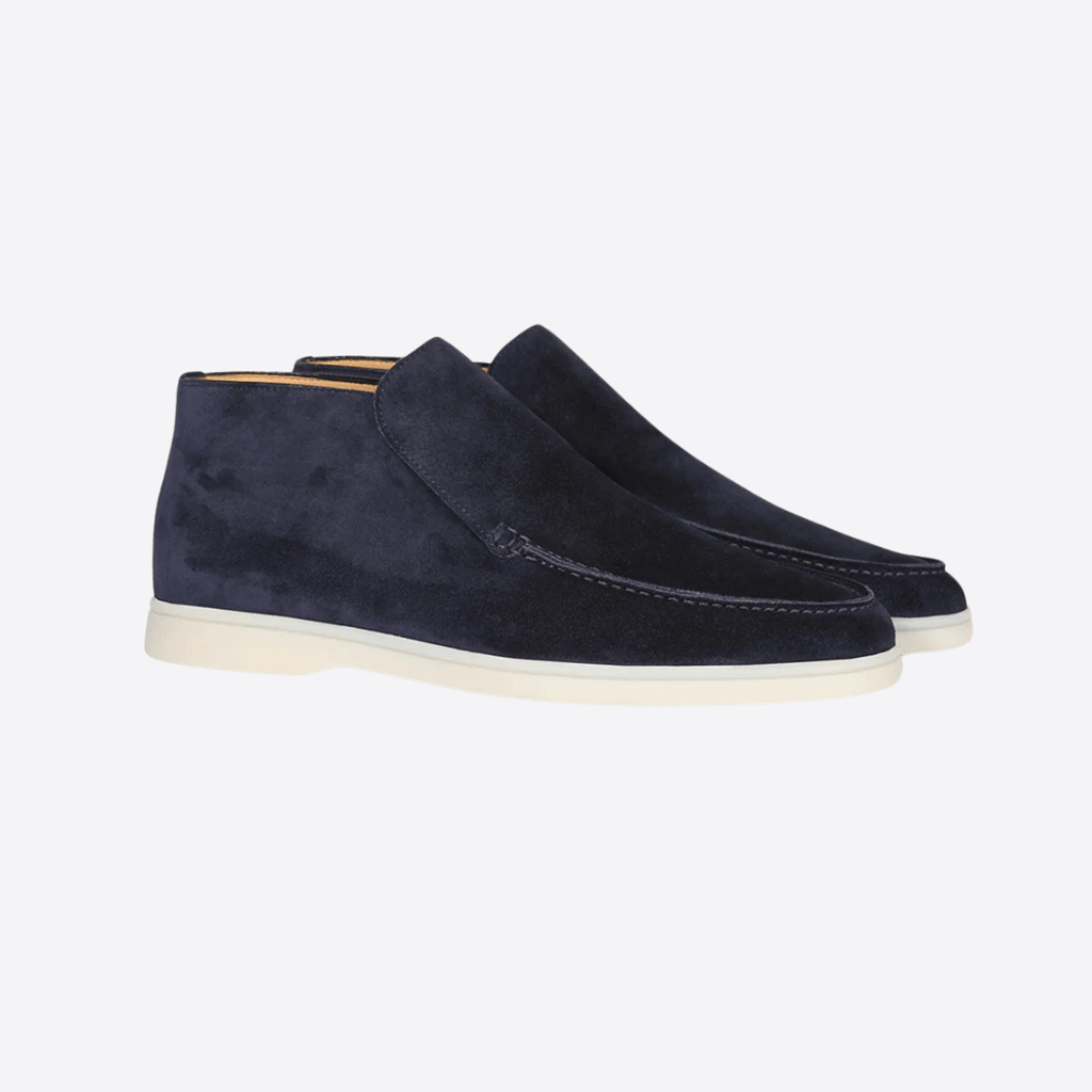 High Rise Suede Loafers - Giovanni Battaglia