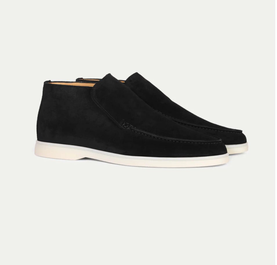 High Rise Suede Loafers - Giovanni Battaglia