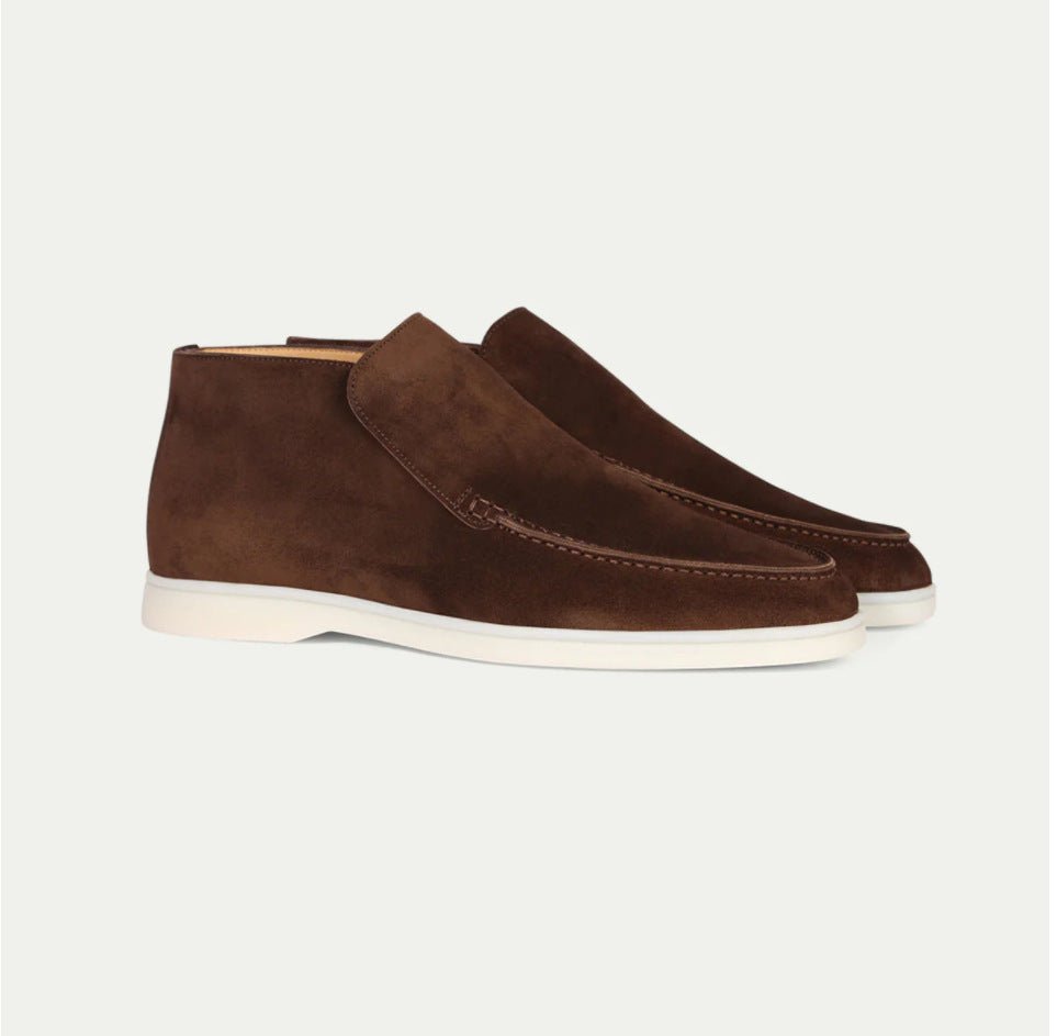 High Rise Suede Loafers - Giovanni Battaglia