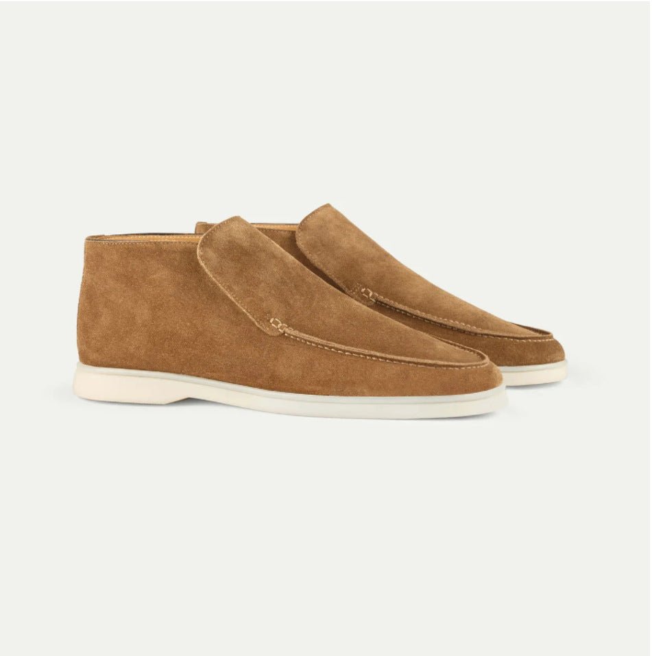 High Rise Suede Loafers - Giovanni Battaglia