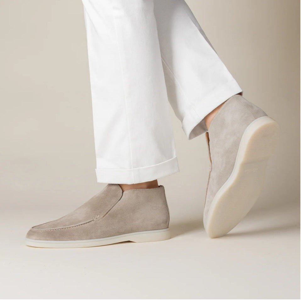 High Rise Suede Loafers - Giovanni Battaglia
