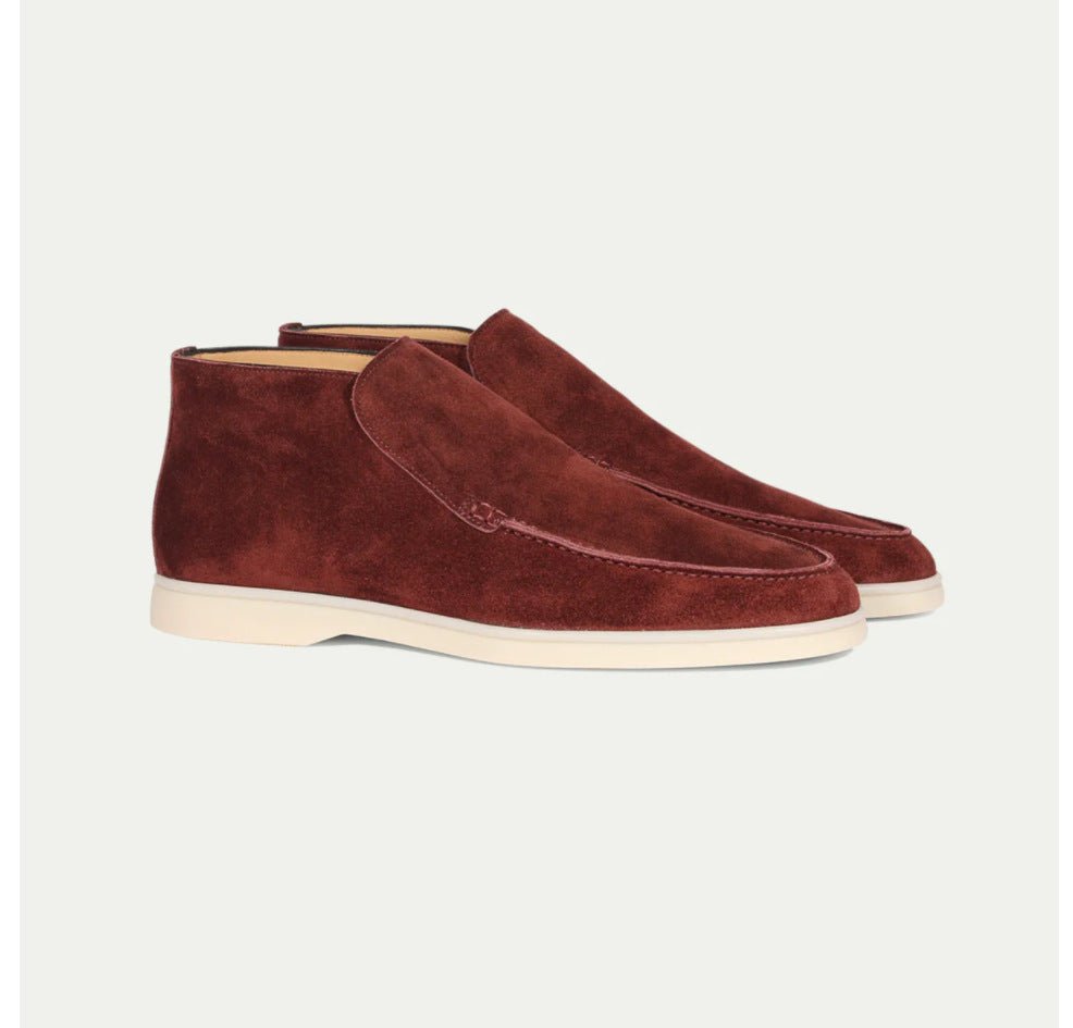 High Rise Suede Loafers - Giovanni Battaglia