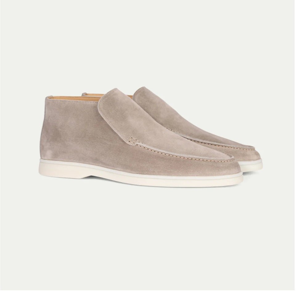 High Rise Suede Loafers - Giovanni Battaglia