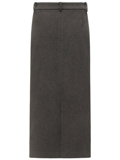 Charcoal High-Waisted Midi Skirt Cocobella