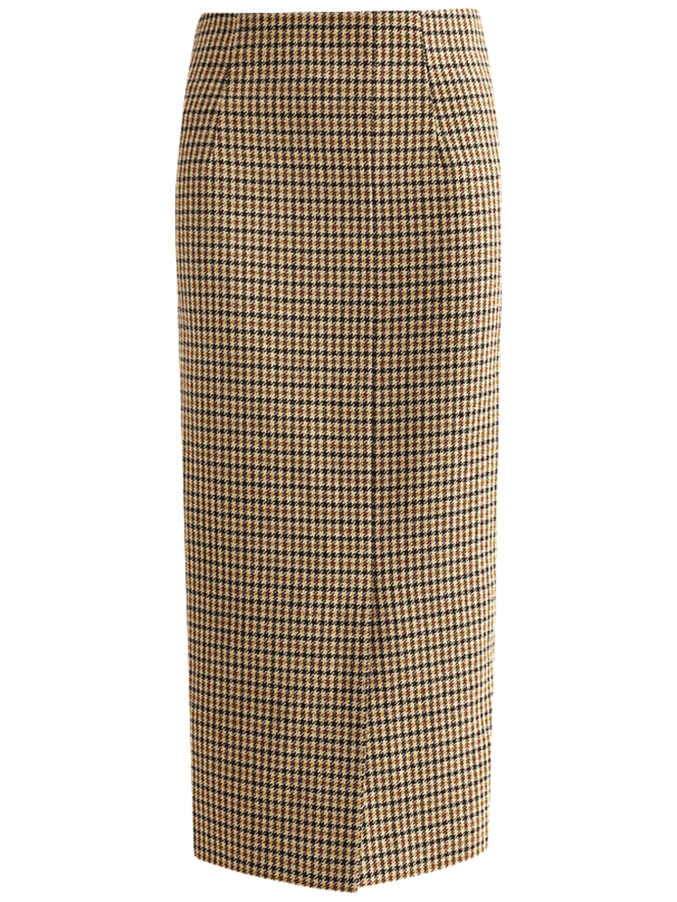 Brown Houndstooth Wool Skirt Cocobella