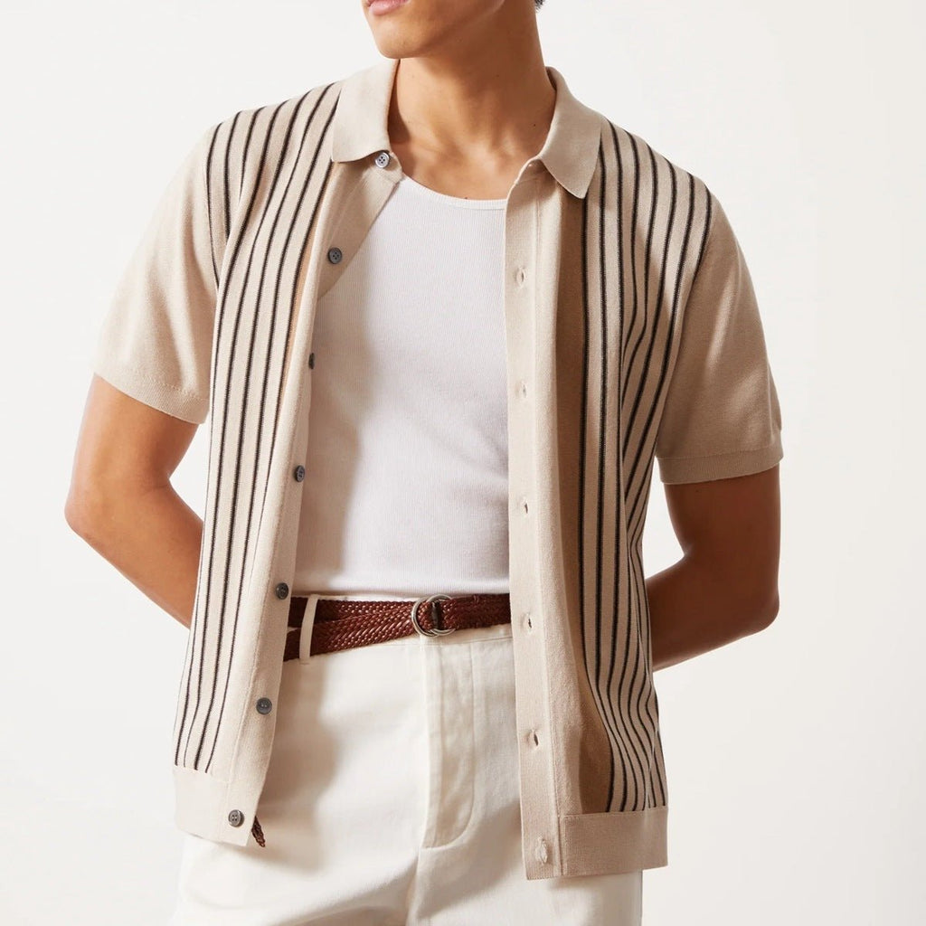 Knitted Button Up Polo - Giovanni Battaglia