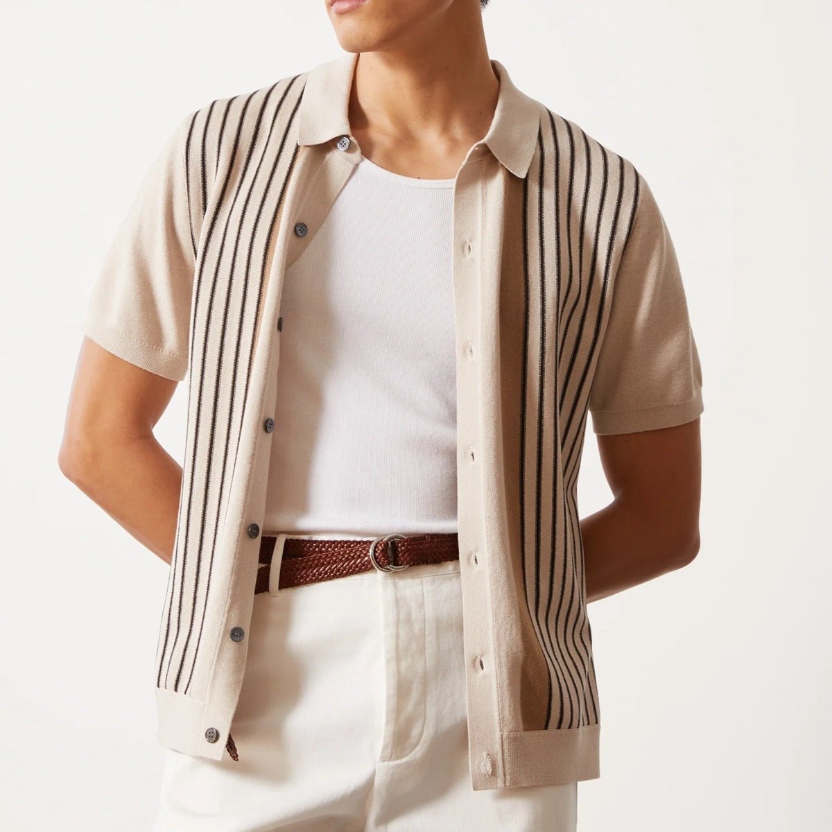 Knitted Button Up Polo - Giovanni Battaglia