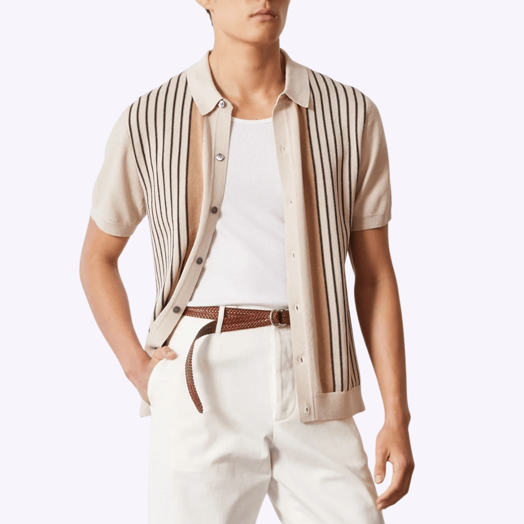 Knitted Button Up Polo - Giovanni Battaglia