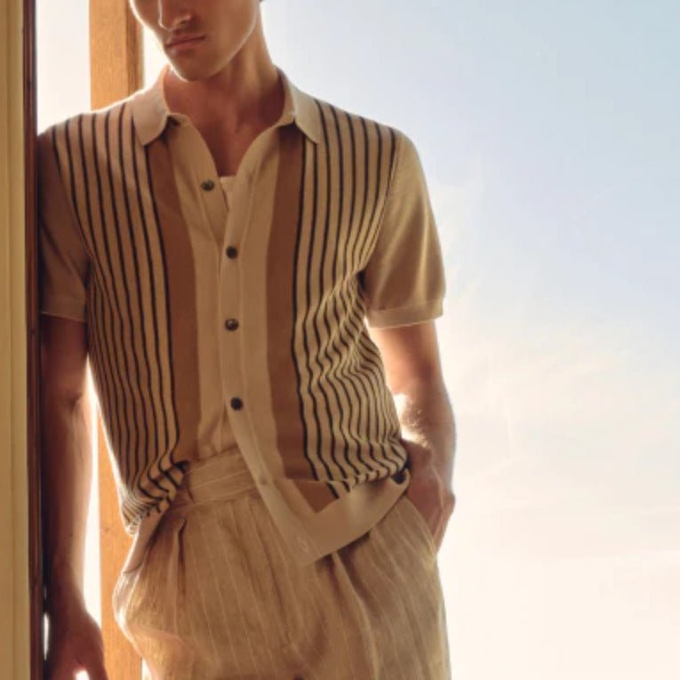 Knitted Button Up Polo - Giovanni Battaglia