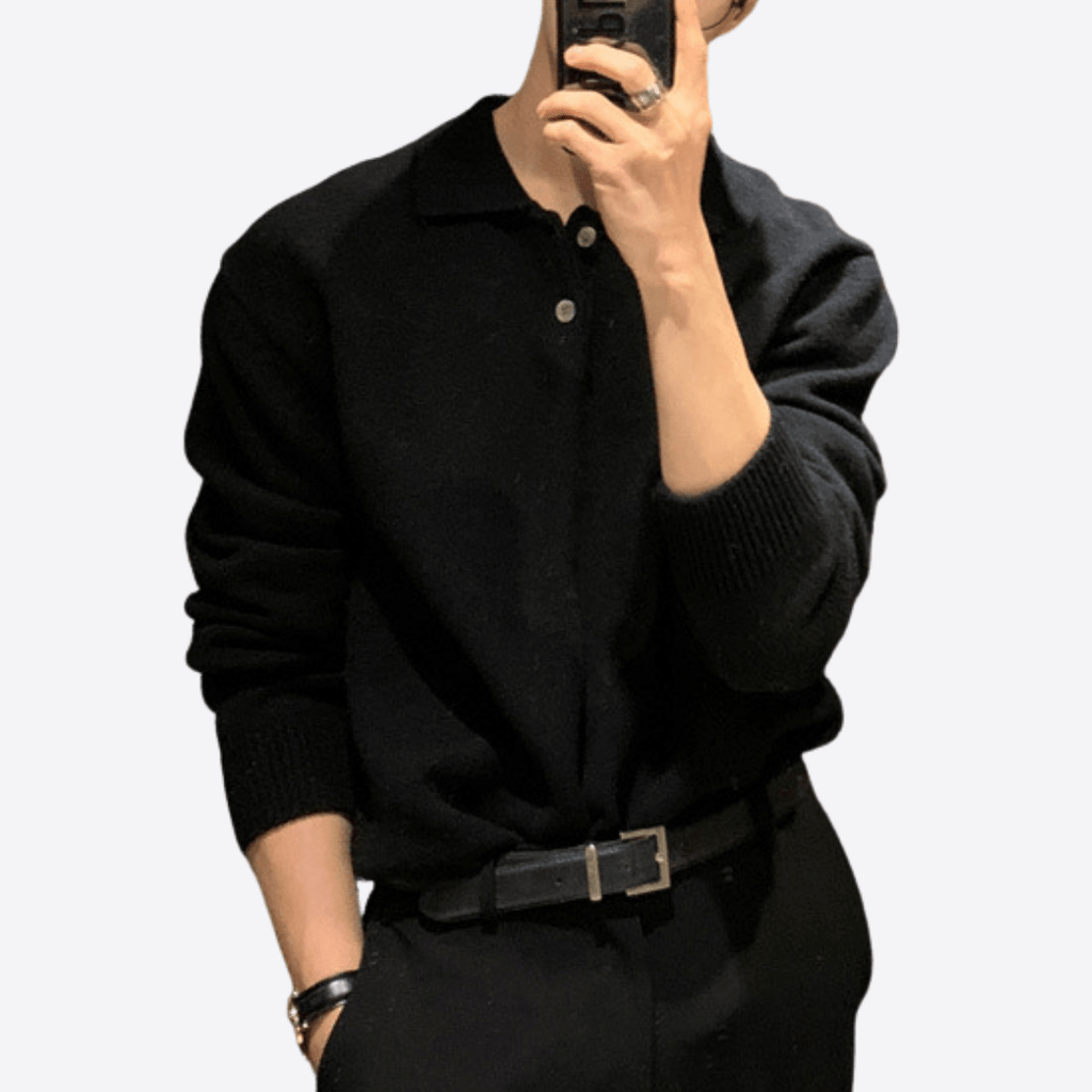 Lapel Button Sweater - Giovanni Battaglia