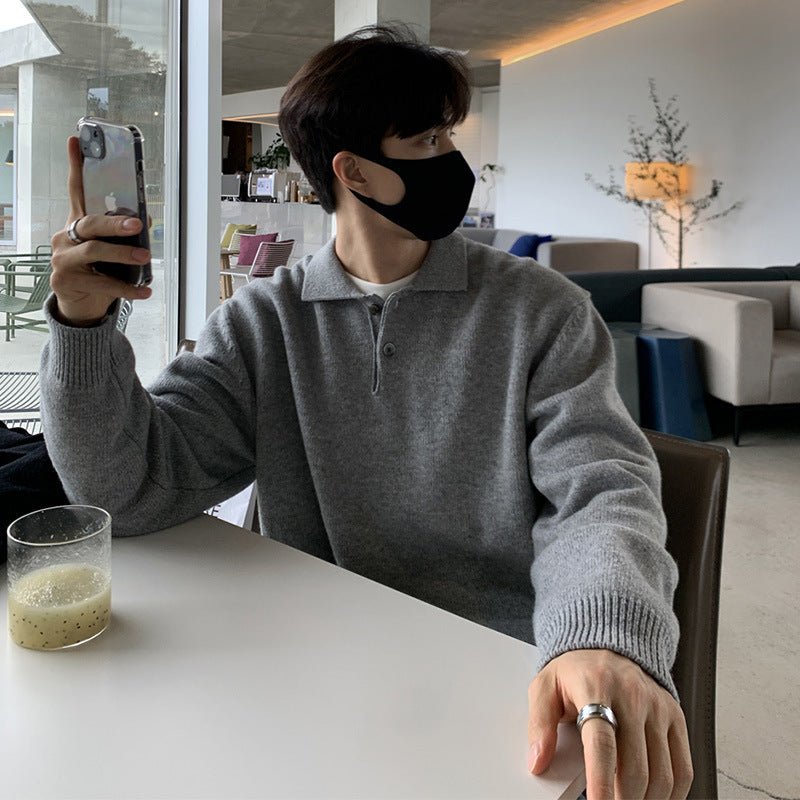 Lapel Button Sweater - Giovanni Battaglia