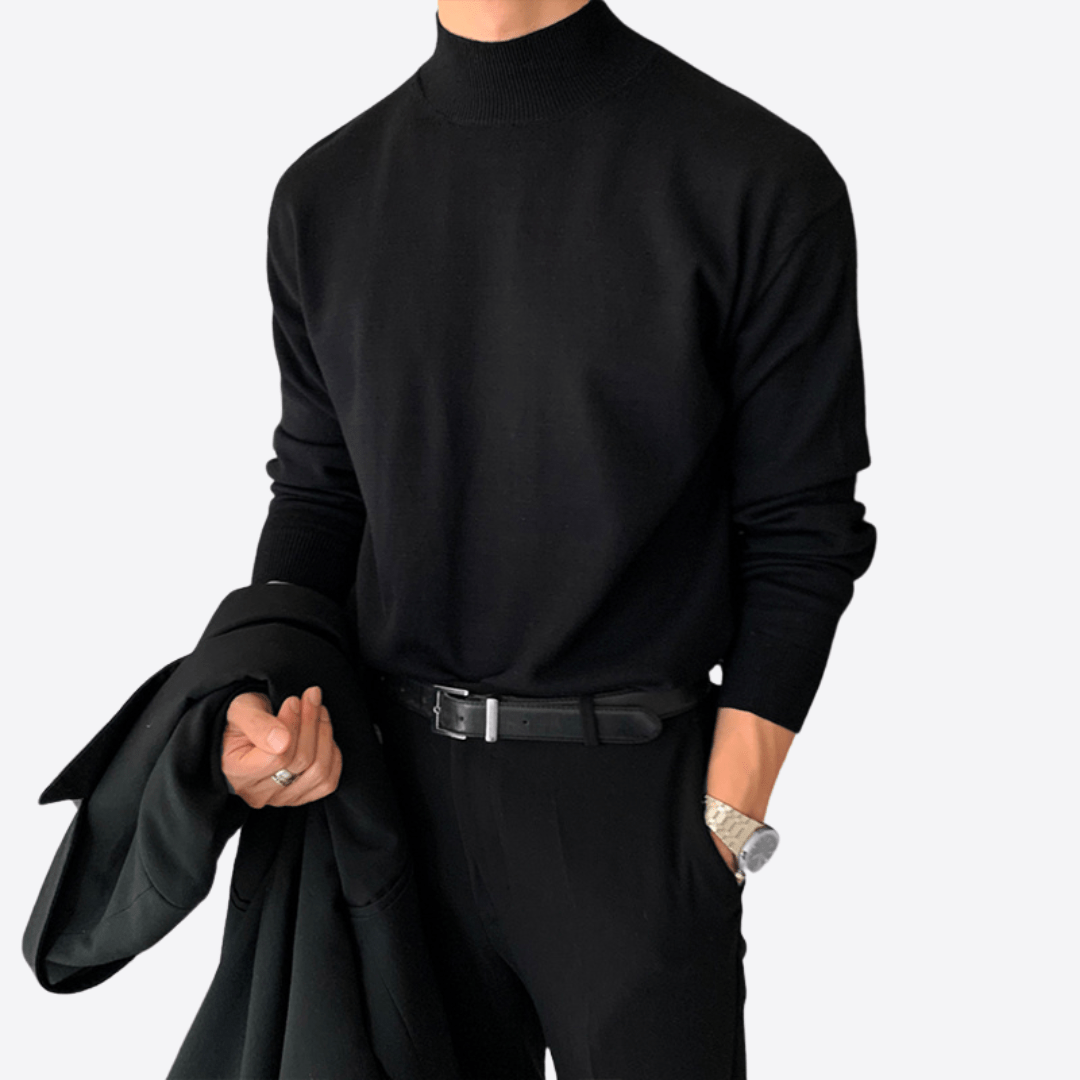 Lapel Turtleneck Sweater - Giovanni Battaglia