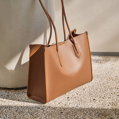 Leather Commuter Tote Bag Nalandu