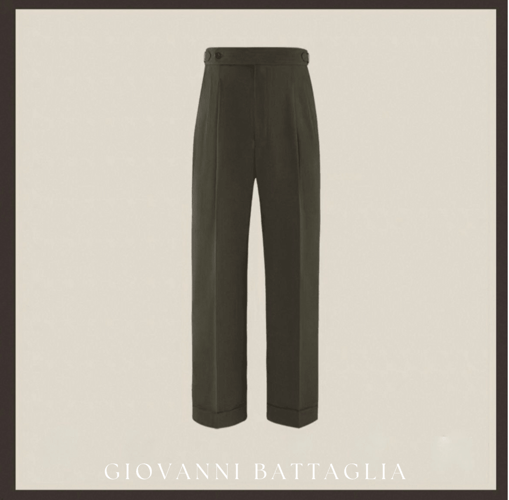 „L'Armatura“ | High - Twist Leinen - Struktur | Neapolitanische Doppelbundfaltenhose - Giovanni Battaglia