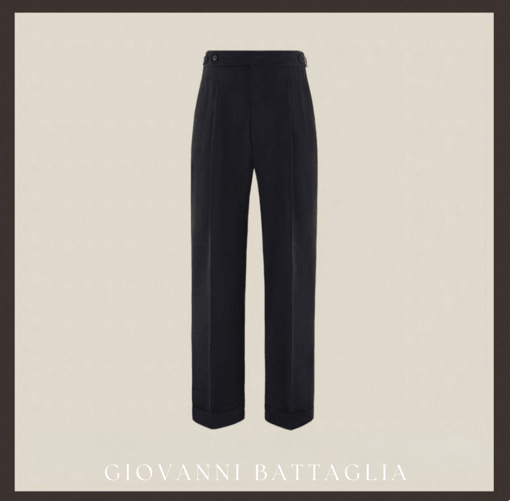 „L'Armatura“ | High - Twist Leinen - Struktur | Neapolitanische Doppelbundfaltenhose - Giovanni Battaglia