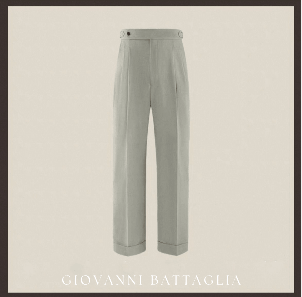 „L'Armatura“ | High - Twist Leinen - Struktur | Neapolitanische Doppelbundfaltenhose - Giovanni Battaglia