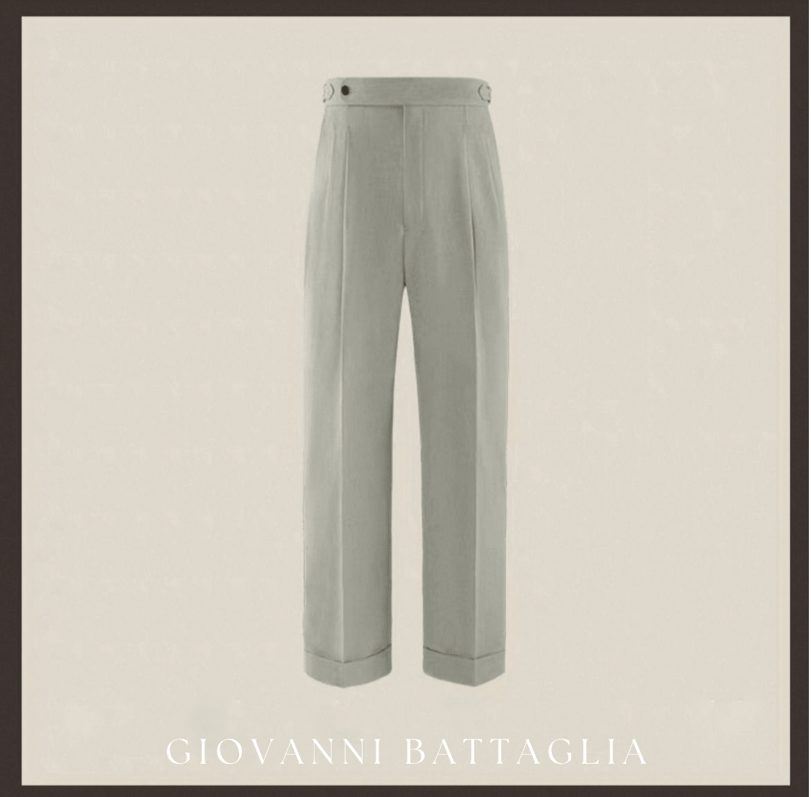 „L'Armatura“ | High - Twist Leinen - Struktur | Neapolitanische Doppelbundfaltenhose - Giovanni Battaglia