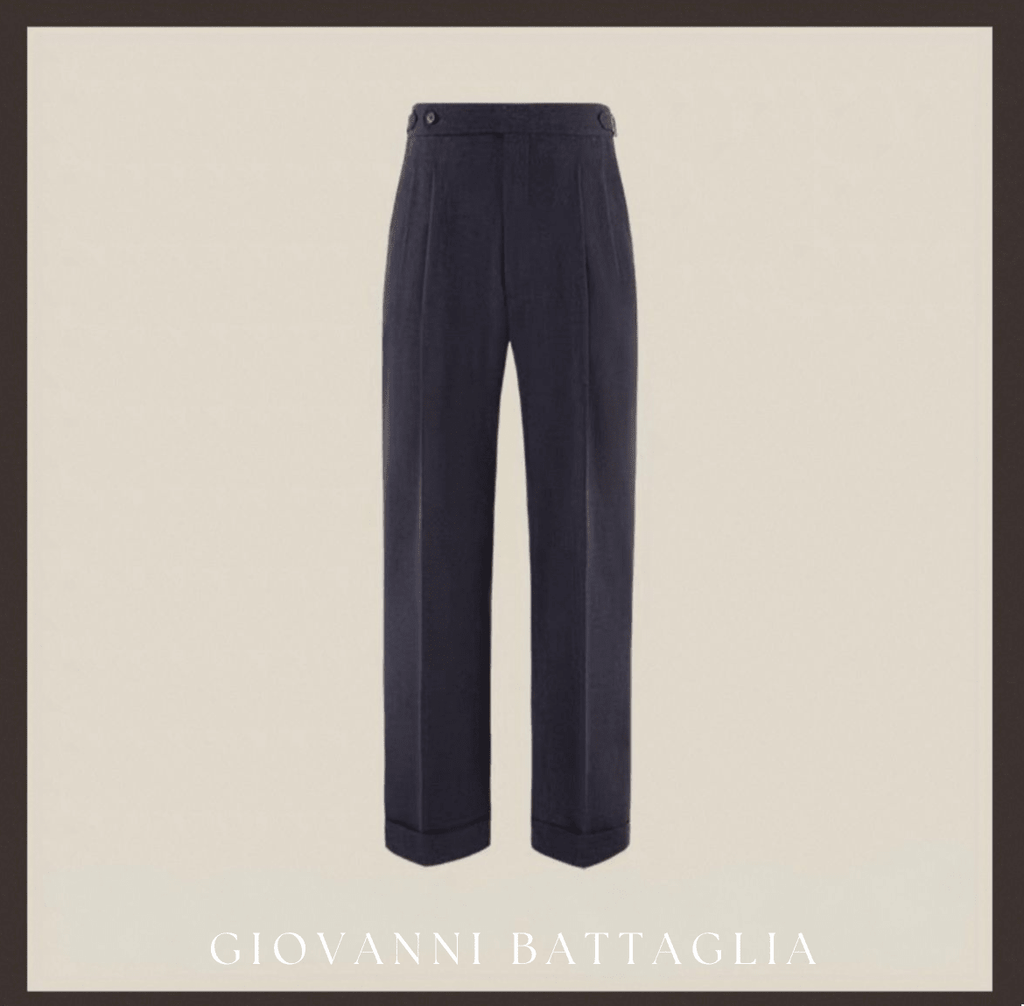 „L'Armatura“ | High - Twist Leinen - Struktur | Neapolitanische Doppelbundfaltenhose - Giovanni Battaglia