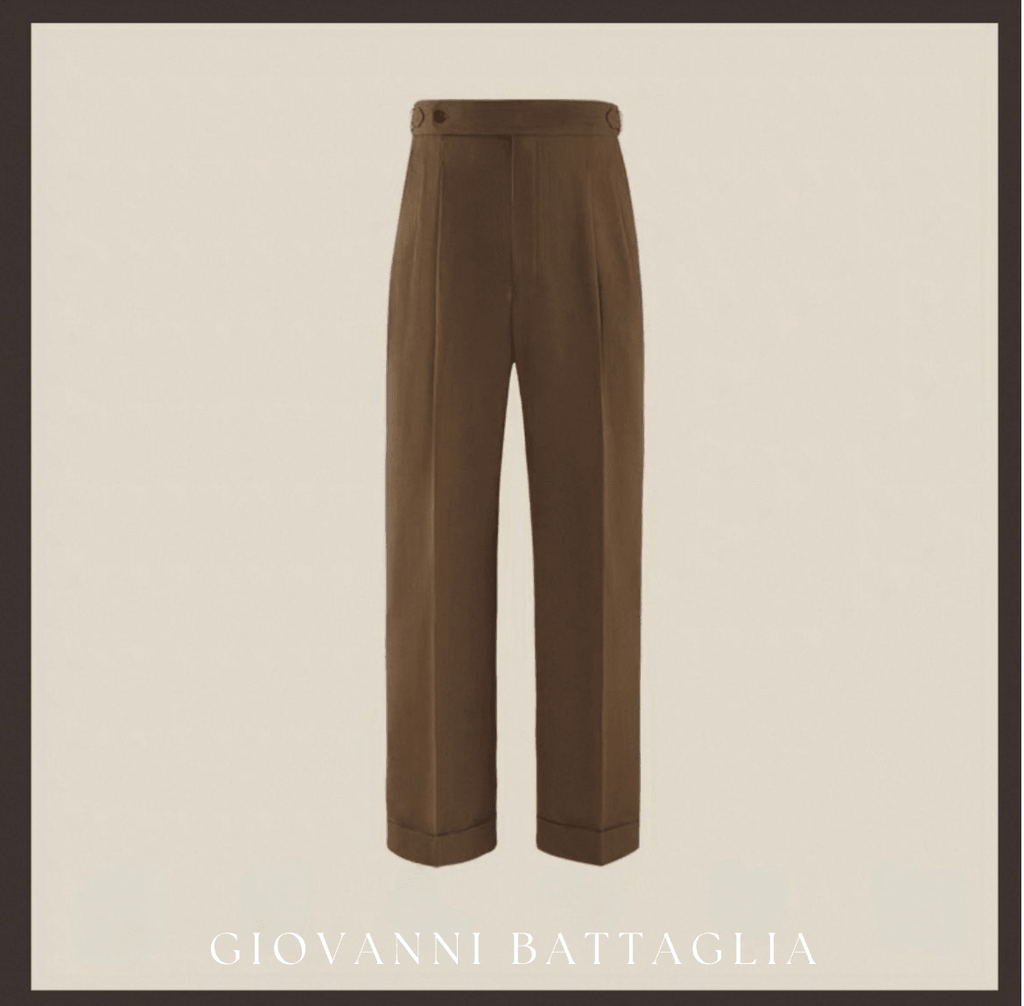 „L'Armatura“ | High - Twist Leinen - Struktur | Neapolitanische Doppelbundfaltenhose - Giovanni Battaglia