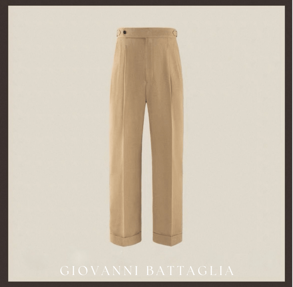 „L'Armatura“ | High - Twist Leinen - Struktur | Neapolitanische Doppelbundfaltenhose - Giovanni Battaglia