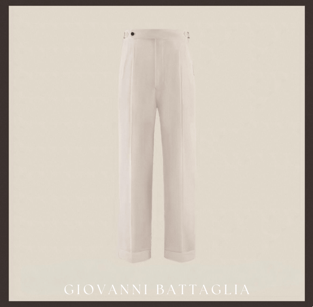 „L'Armatura“ | High - Twist Leinen - Struktur | Neapolitanische Doppelbundfaltenhose - Giovanni Battaglia