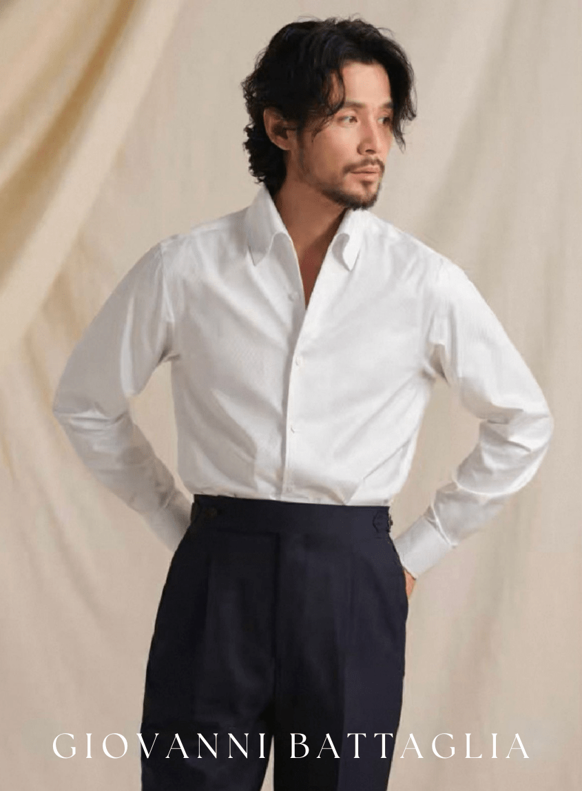 „L’Armonia“ | Premium Retro - Twill Hemd | One - Piece Collar & Verdeckte Leiste - Giovanni Battaglia