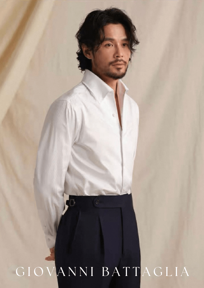„L’Armonia“ | Premium Retro - Twill Hemd | One - Piece Collar & Verdeckte Leiste - Giovanni Battaglia