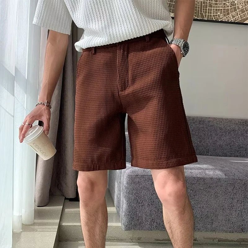 Lässige Shorts mit Waffelmuster im Old Money Stil - Giovanni Battaglia