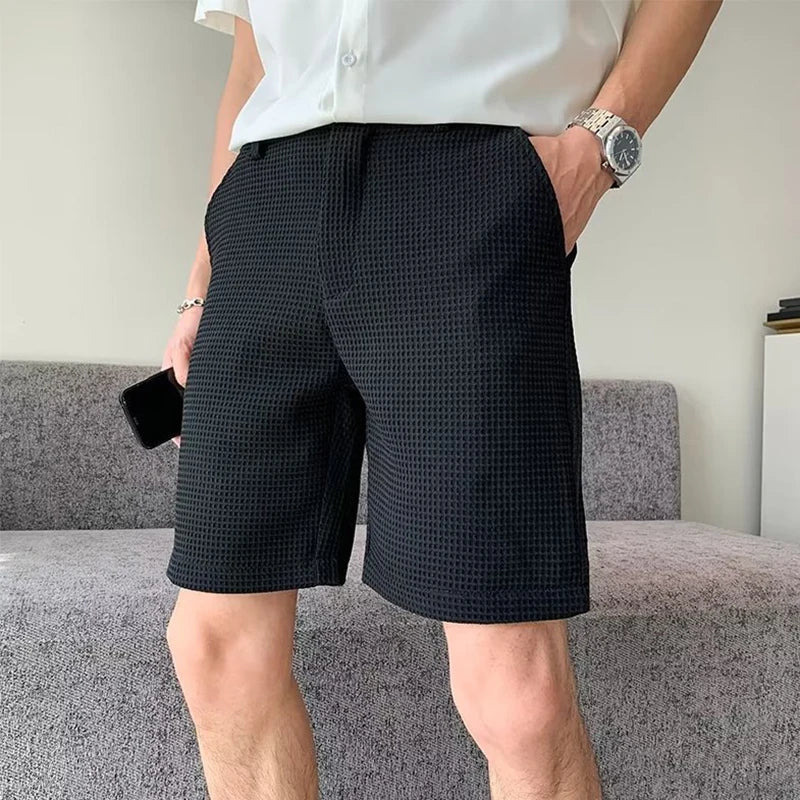 Lässige Shorts mit Waffelmuster im Old Money Stil - Giovanni Battaglia
