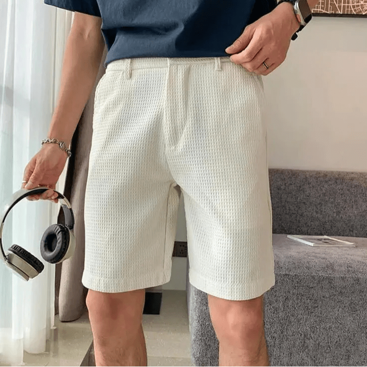 Lässige Shorts mit Waffelmuster im Old Money Stil - Giovanni Battaglia