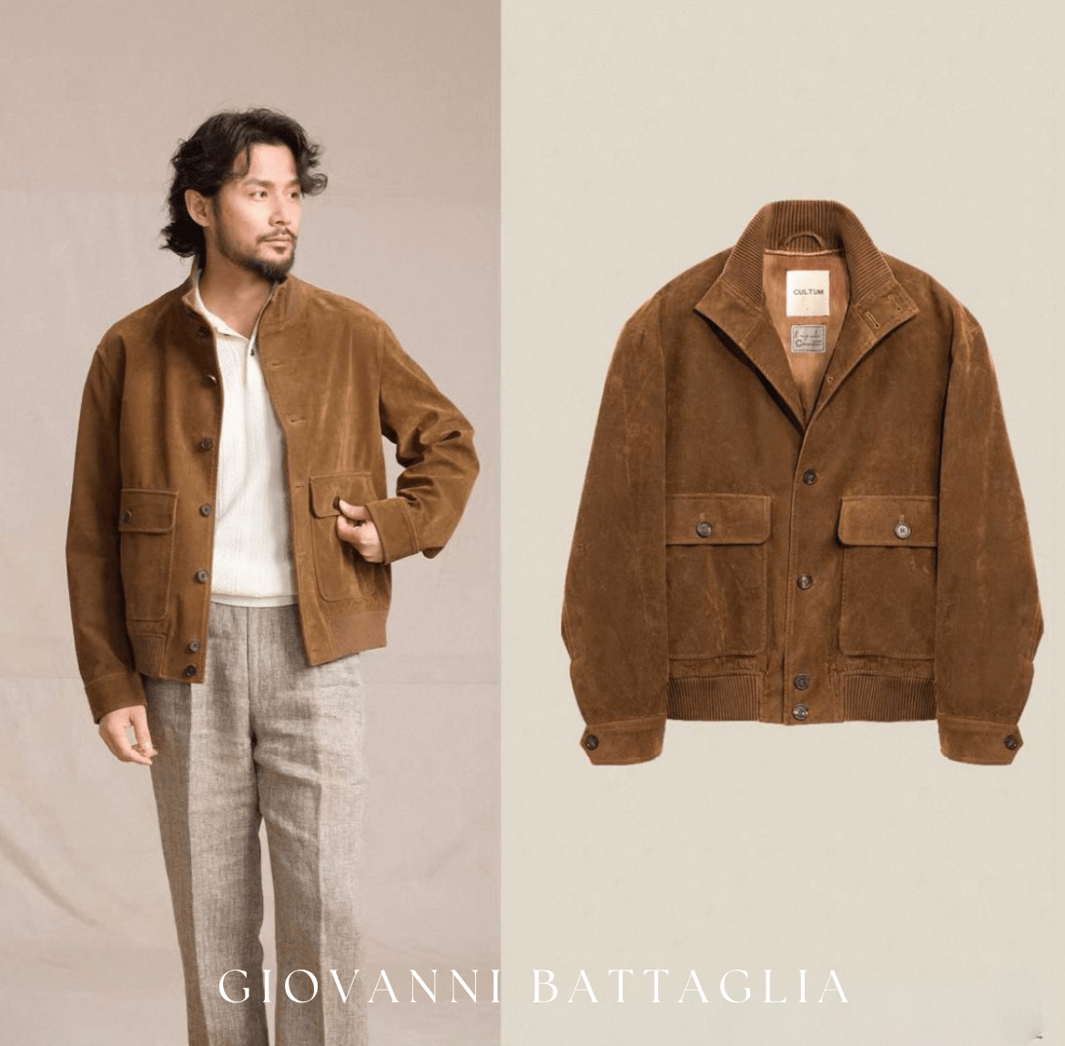 „L'Aviatore“ | A1 Fliegerjacke aus Premium - Viskose - Suede - Giovanni Battaglia
