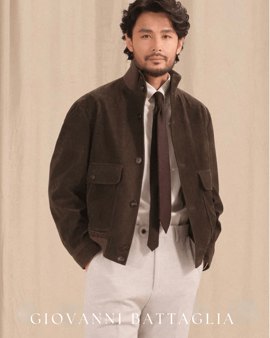 „L'Aviatore“ | A1 Fliegerjacke aus Premium - Viskose - Suede - Giovanni Battaglia