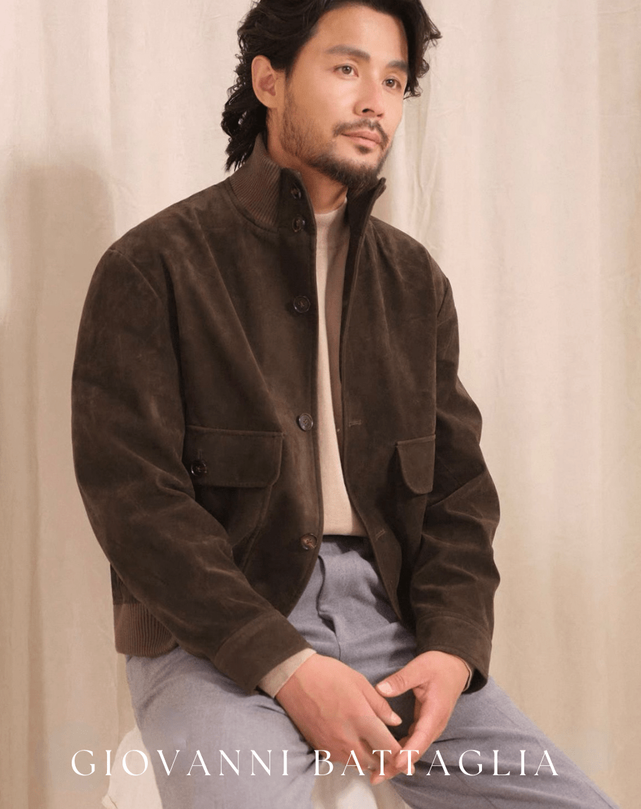 „L'Aviatore“ | A1 Fliegerjacke aus Premium - Viskose - Suede - Giovanni Battaglia