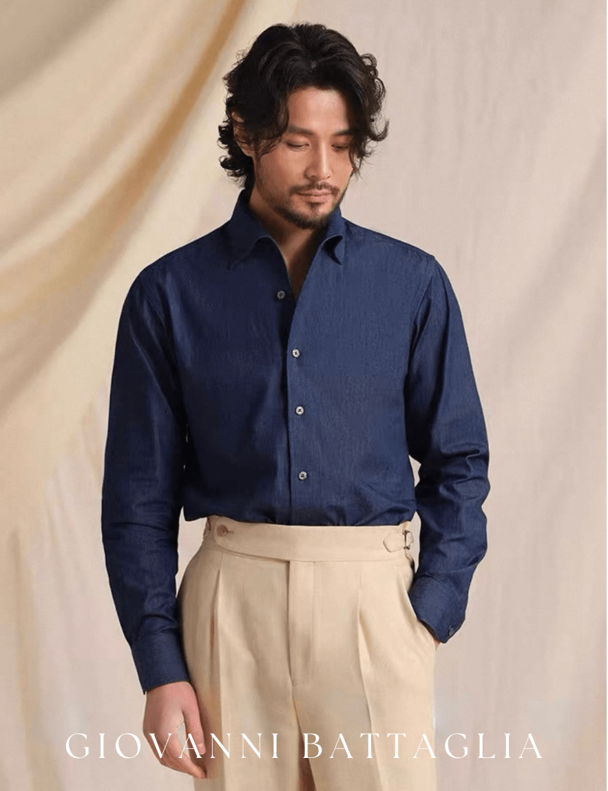 „L’Avventura“ | Premium Denim - Hemd | Sartorialer One - Piece Collar - Giovanni Battaglia