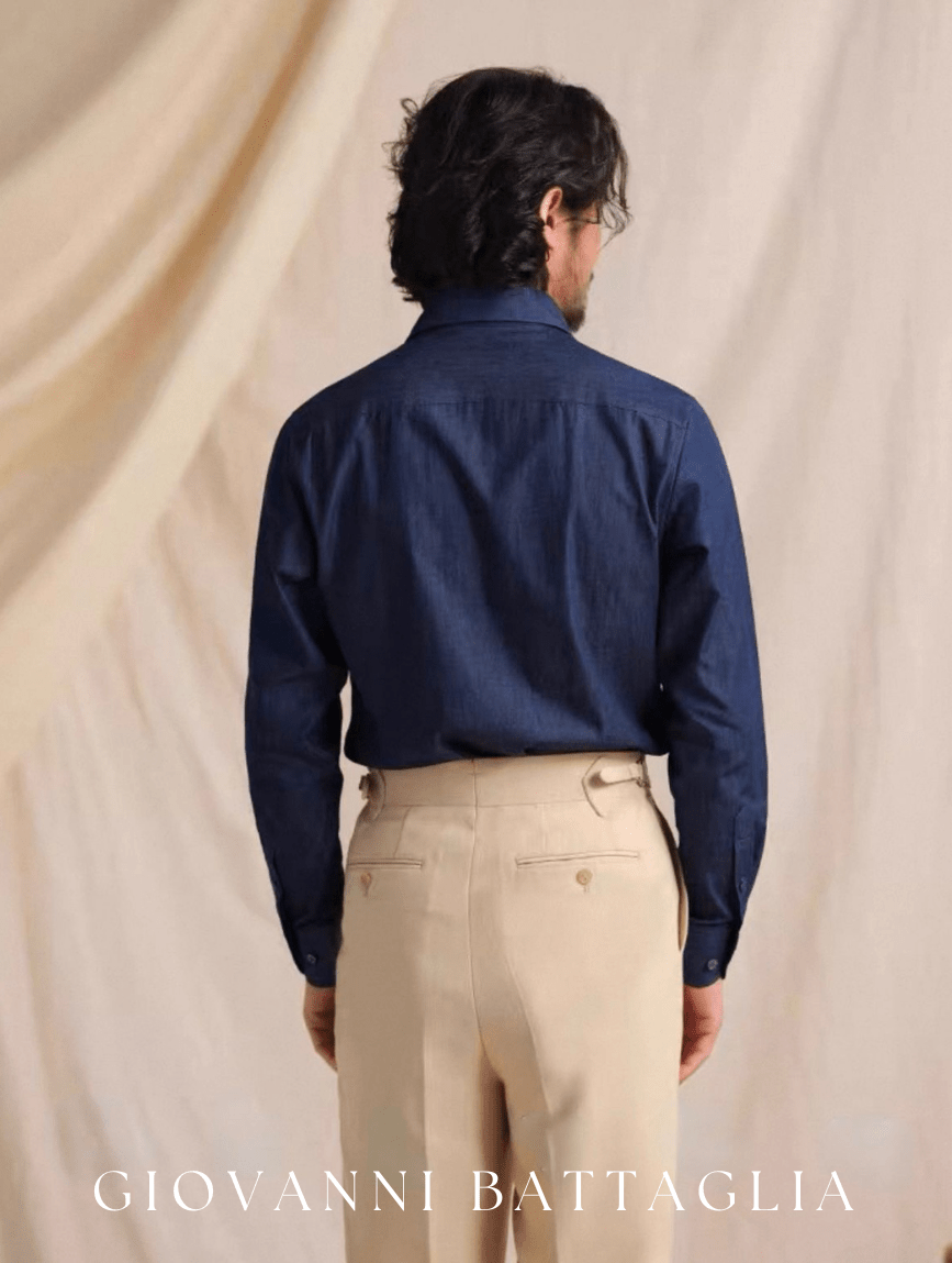 „L’Avventura“ | Premium Denim - Hemd | Sartorialer One - Piece Collar - Giovanni Battaglia