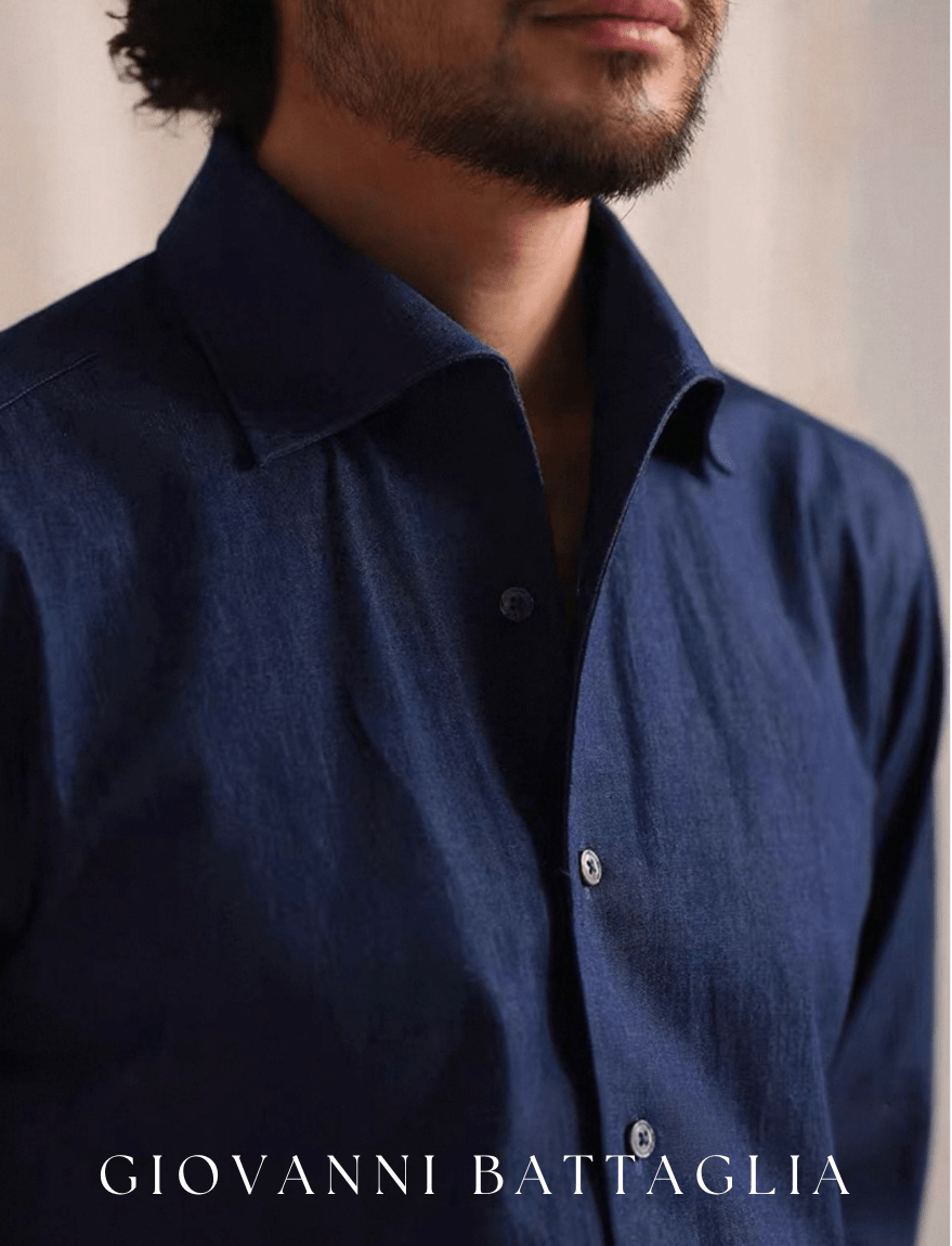 „L’Avventura“ | Premium Denim - Hemd | Sartorialer One - Piece Collar - Giovanni Battaglia