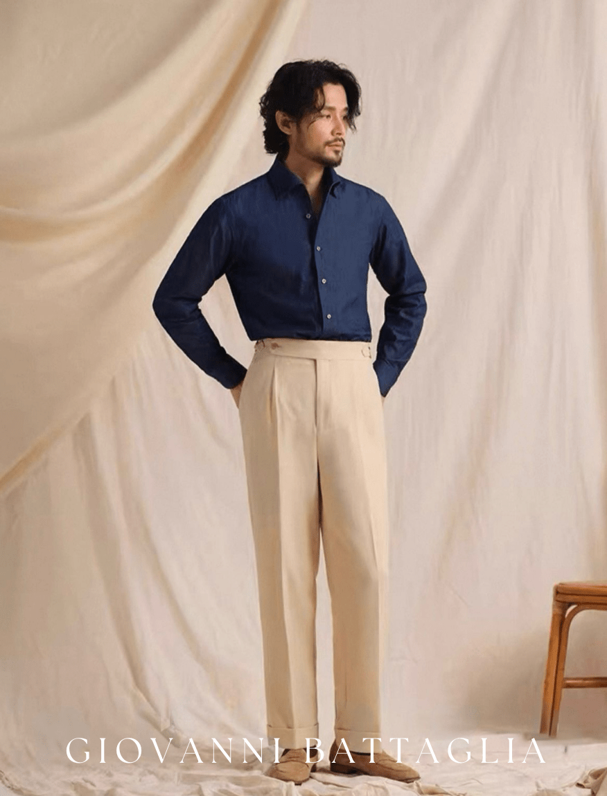 „L’Avventura“ | Premium Denim - Hemd | Sartorialer One - Piece Collar - Giovanni Battaglia