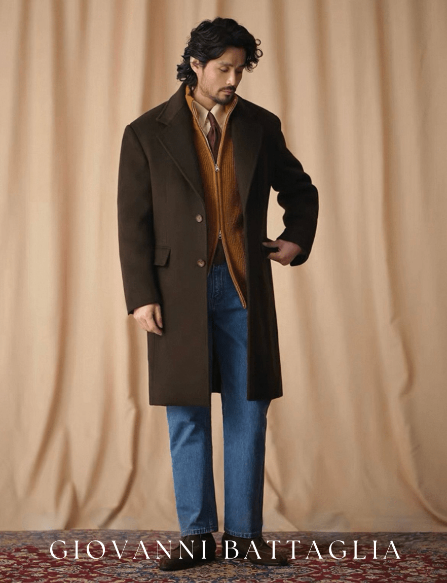 „L'Ereder“ | 880g Heavyweight Wollmantel inklusive Weste | 100% Wolle - Giovanni Battaglia