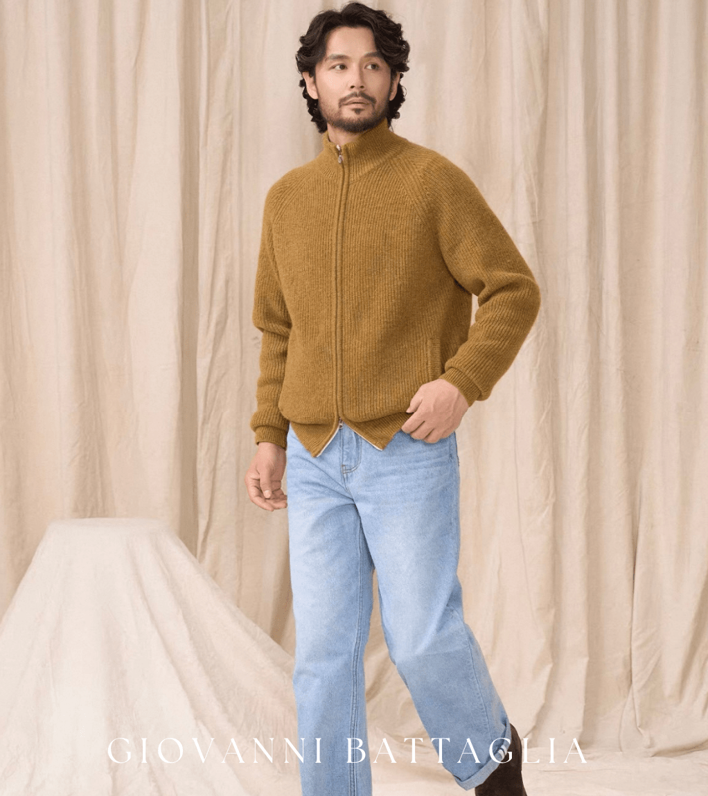 „L'Eredità“ | 100% Premium Schafwolle | 3 - Gauge Grobstrick Cardigan - Giovanni Battaglia
