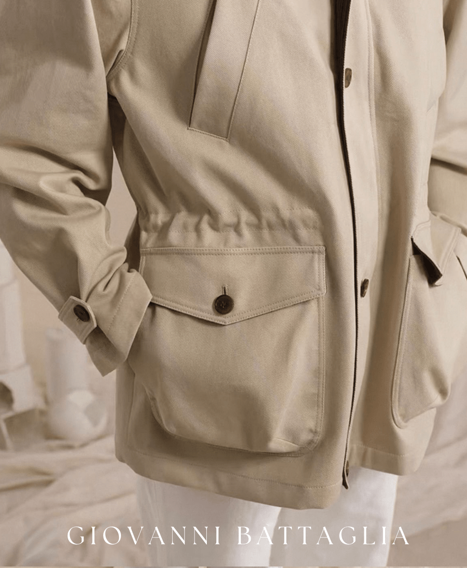 „L’Eredità“ | 330g Vintage Jagdjacke | 100% Brushed Cavalry Twill - Giovanni Battaglia