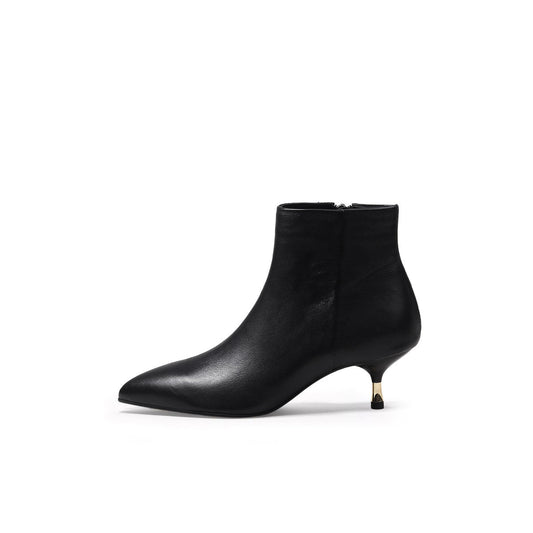 Leather Ankle Boots with Metallic Heels Jady Rose