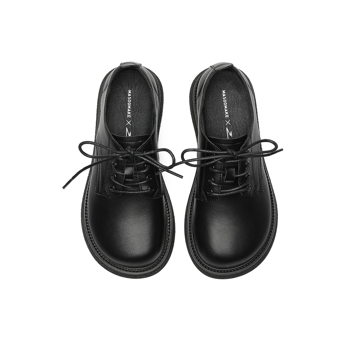 Low Cut Black Leather Shoes Masoomake