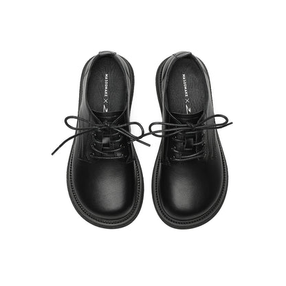Low Cut Black Leather Shoes Masoomake