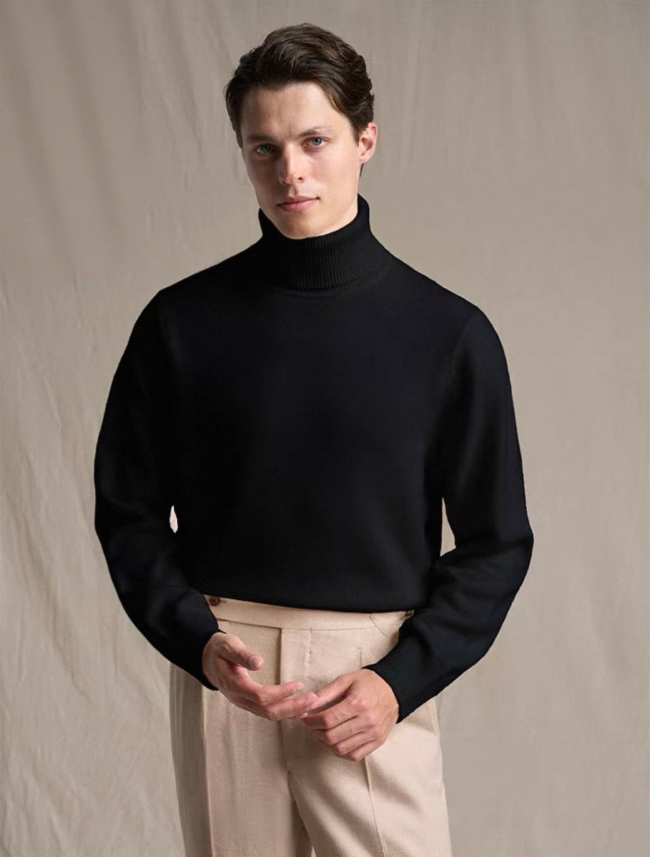 „Milano“ Halbhochgestellter Dickstoff - Pullunder | aus 100% Merinowolle - Giovanni Battaglia