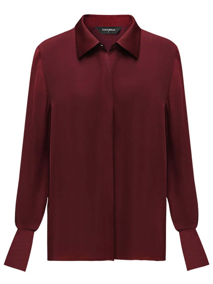 Burgundy Button-Down Shirt Cocobella