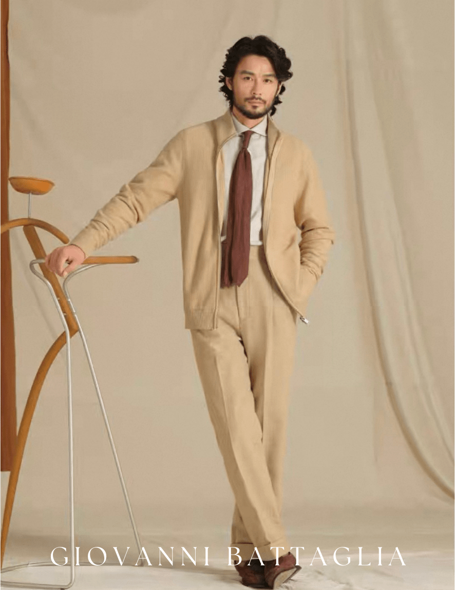 „Nobile Softness“ | Premium Kaschmir - Baumwolle | Sartorialer Two - Way - Zip Cardigan - Giovanni Battaglia