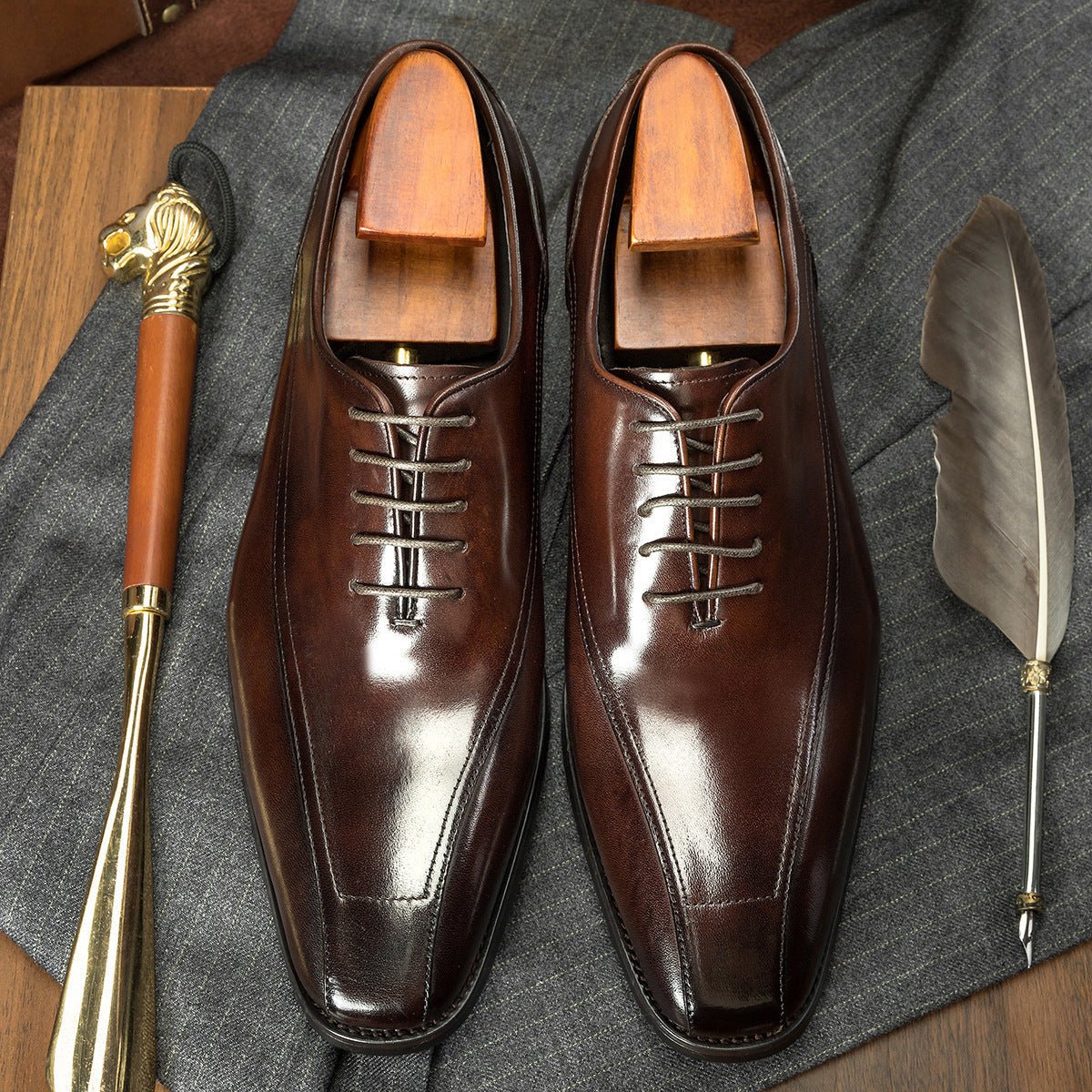 Oxford Leather Shoes - Giovanni Battaglia