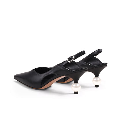 Pearl Heel Slingback Sandals Jady Rose
