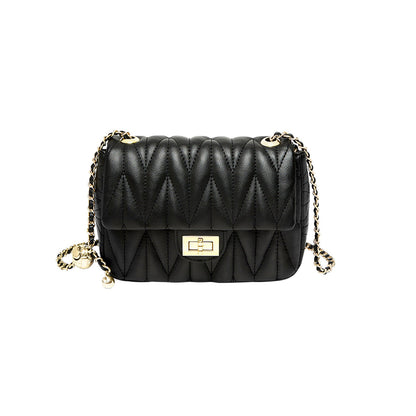 Penthouse Black Quilted Shoulder Bag Nalandu
