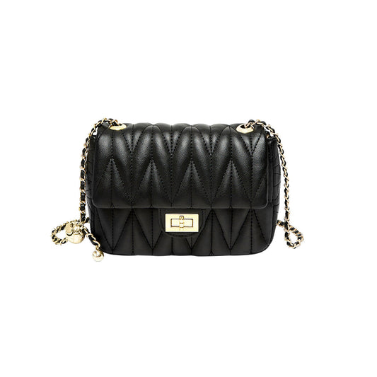 Penthouse Black Quilted Shoulder Bag Nalandu